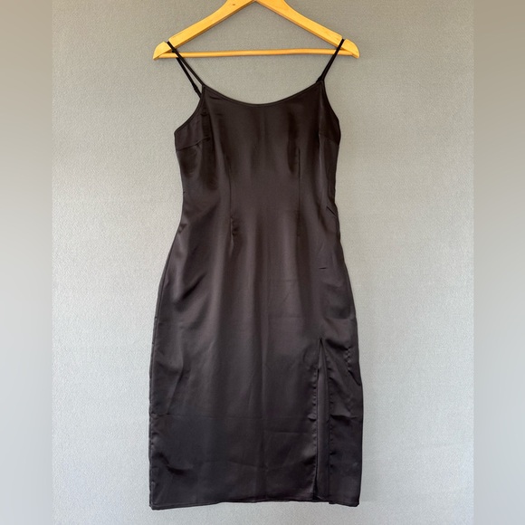 Abercrombie & Fitch Black Satin Slip Dress XS Petite NWT - Picture 1 of 6